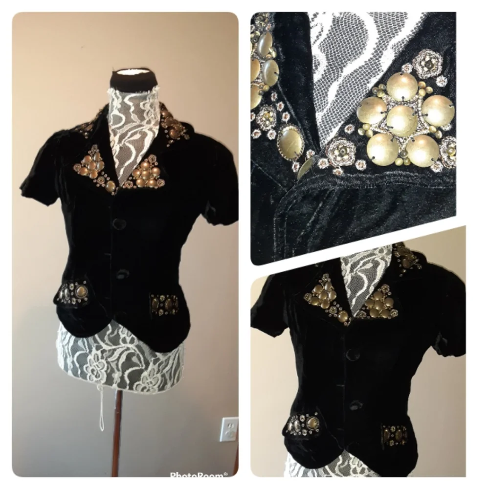 Carole Little Brand New Black Velvet Type Jacket - Picture 1 of 3